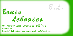 bonis lebovics business card